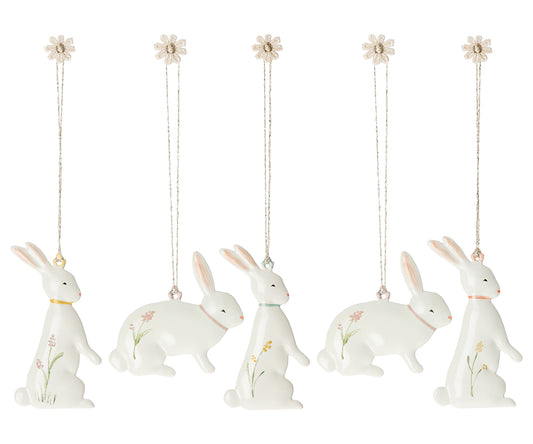 Easter Bunny ornaments, 5 pcs.
